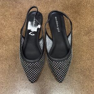 Madden Girl Black Studded Flats